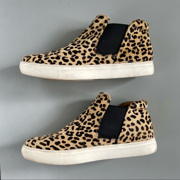 Coconuts by Matisse Sz 8 Calf Hair Brown Animal Print Harlan Hi Top Sneaker Shoe - Picture 11 of 15